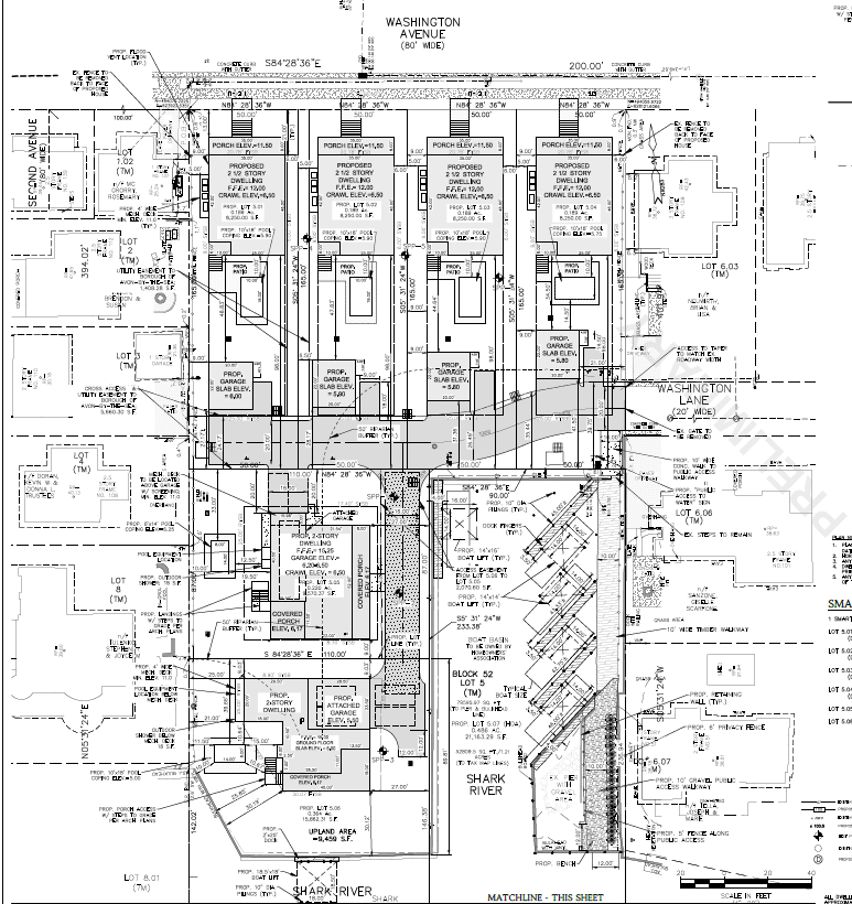 Detailed preliminary site map for the Key East Landing property and surrounding streets